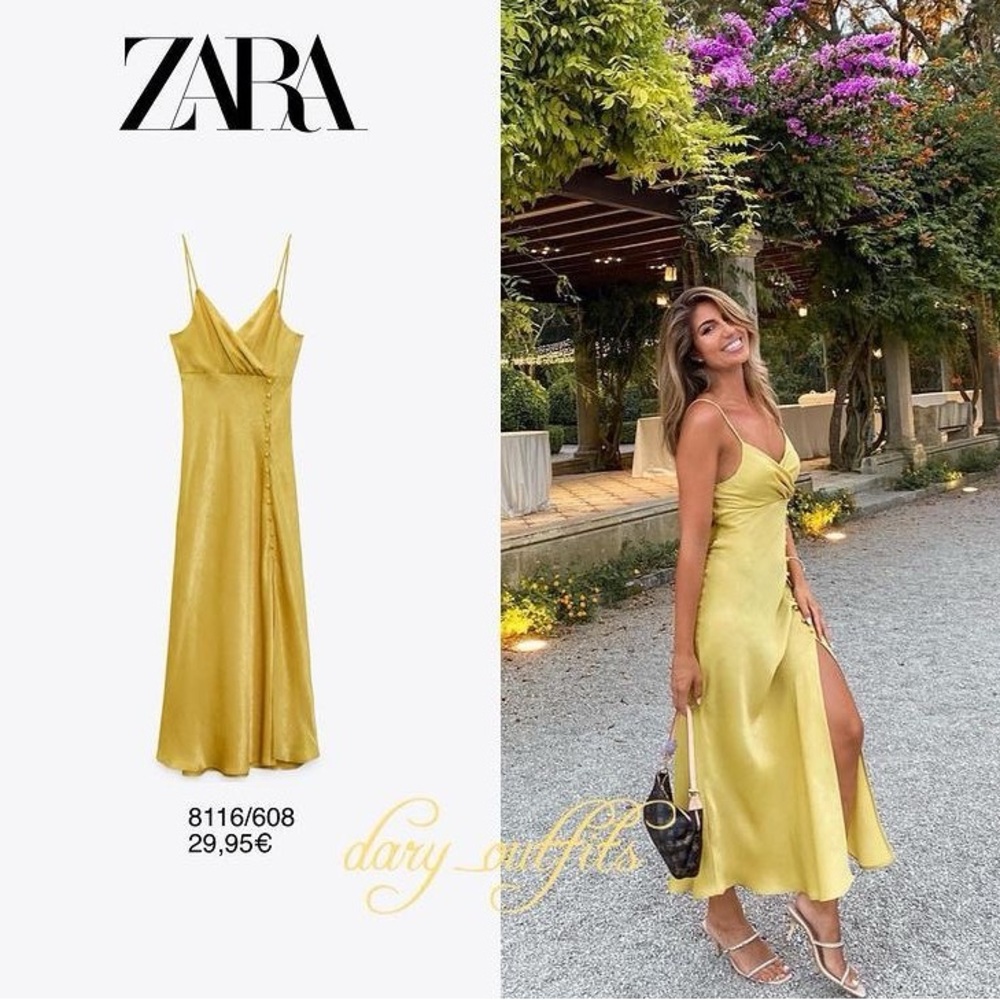 Zara Elegant Yellow Maxi Dress